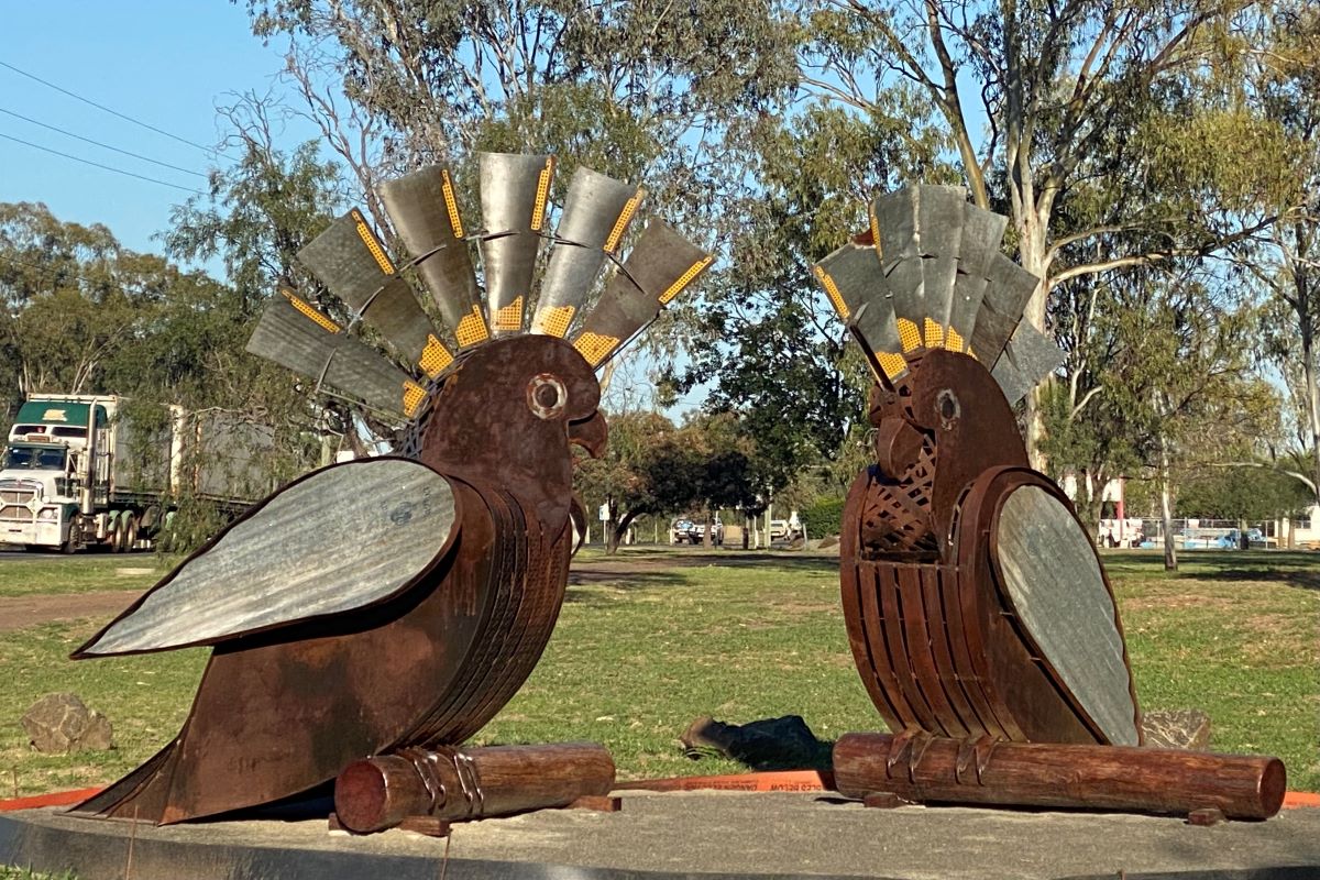 Two Cockatoo sculptures