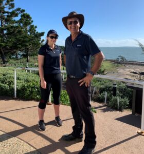 Man and woman standing at lookout